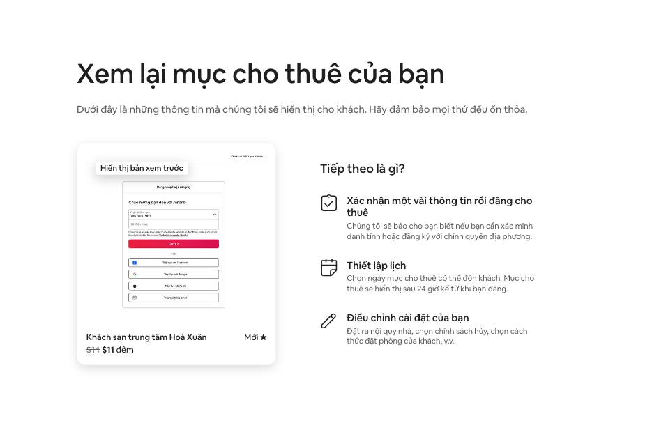 hoàn tất đăng ký airbnb