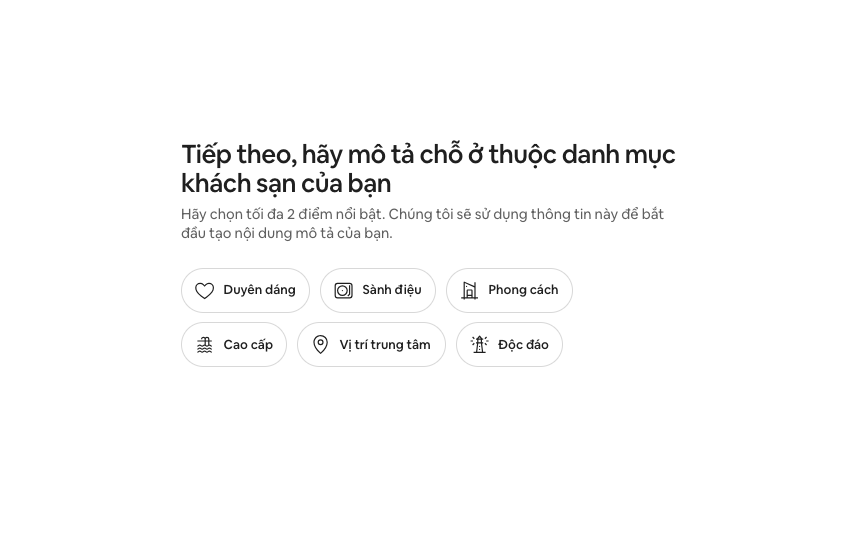 Mô tả chỗ nghỉ của bạn 